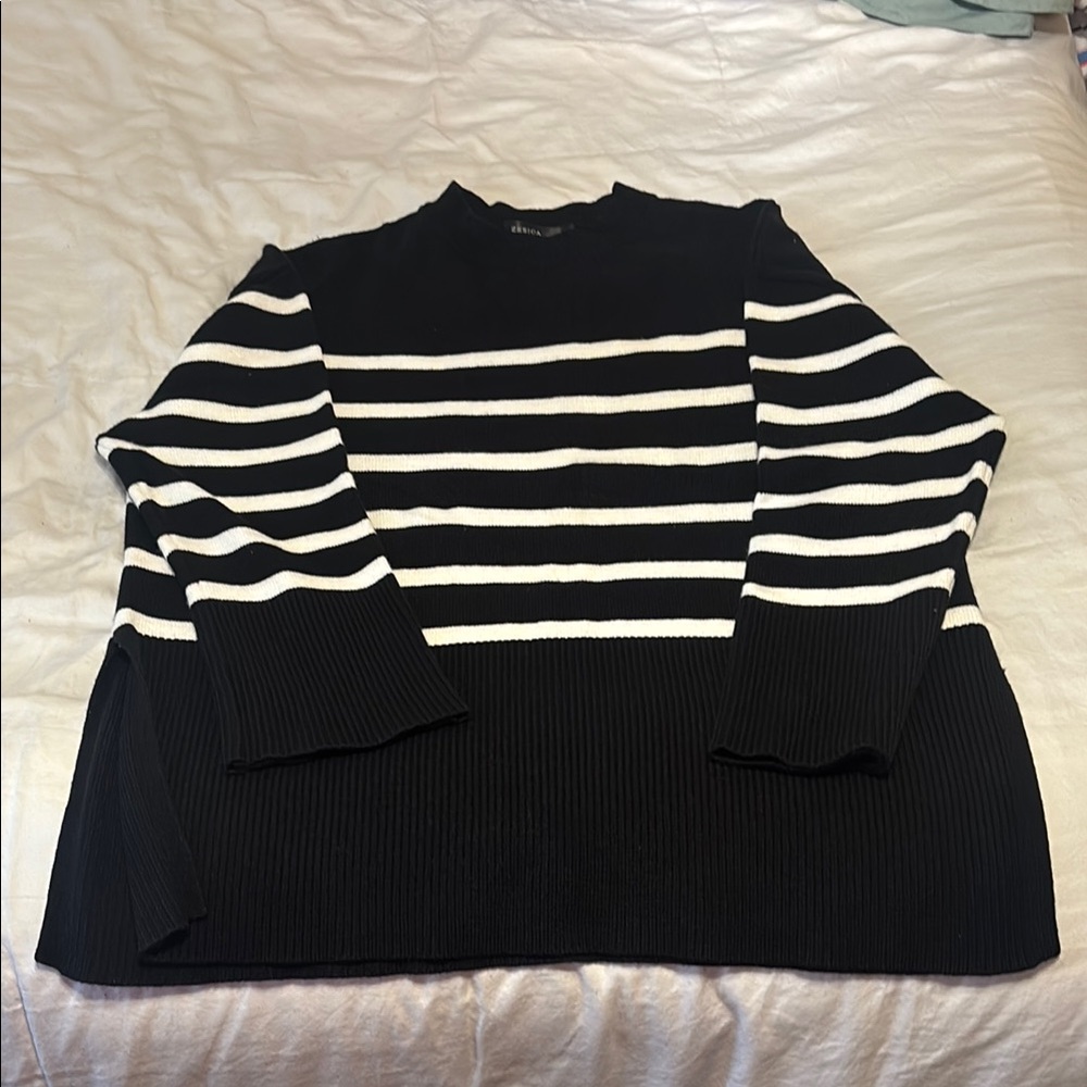 Black and White Striped Sweater